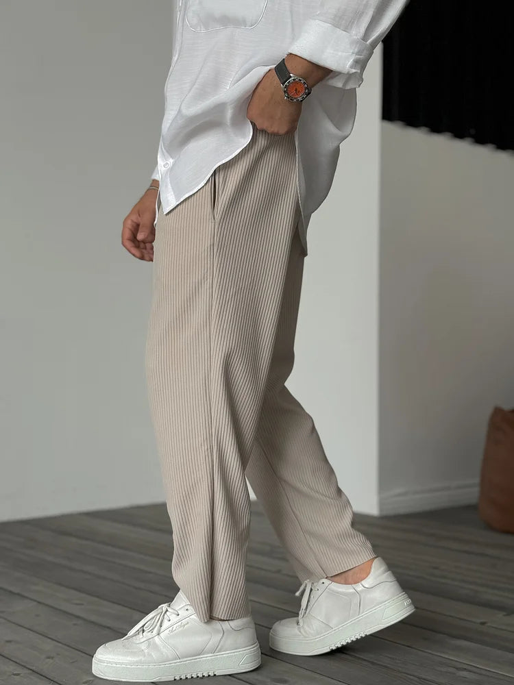 Men's Pull-On Baggy Wide-Leg Trousers for City Days