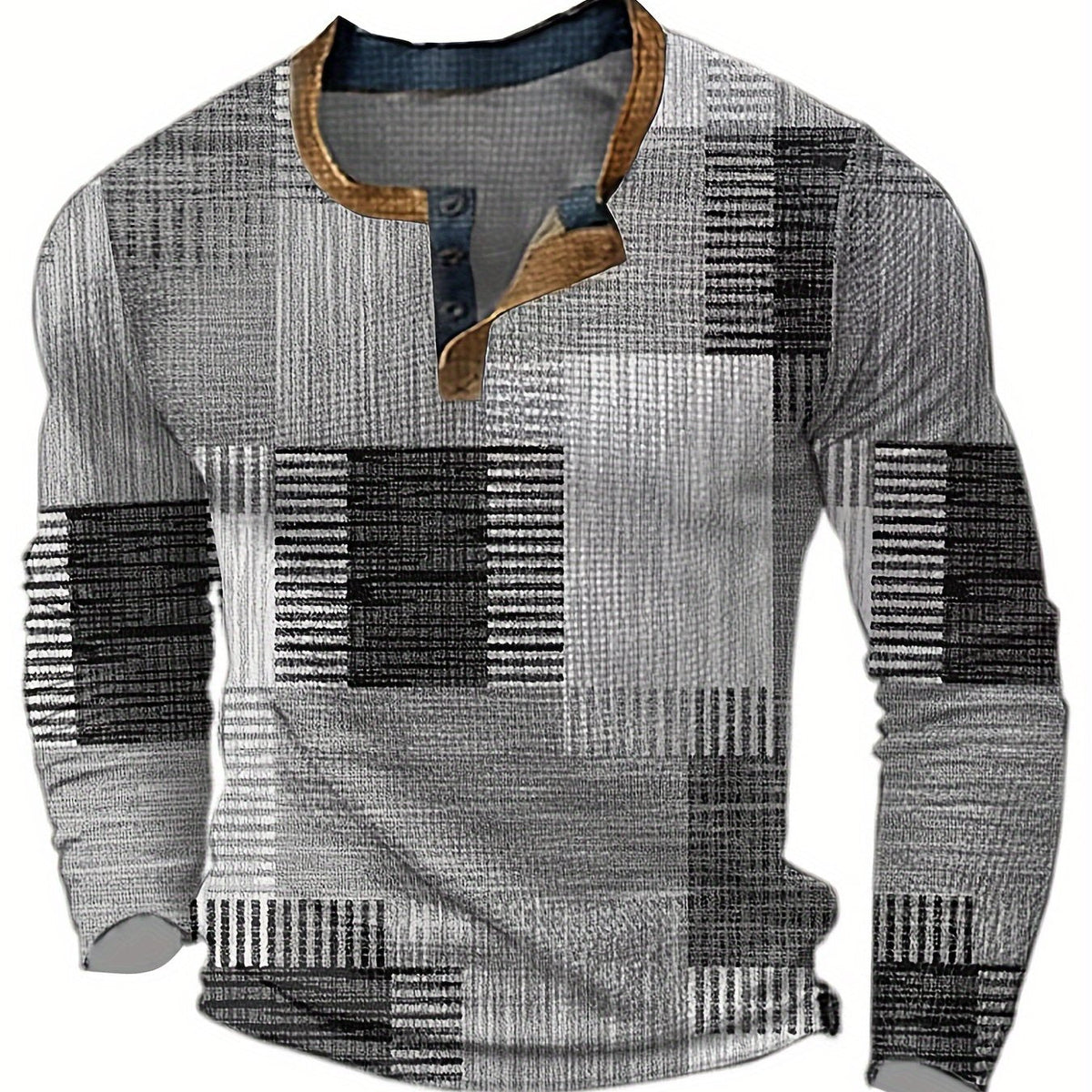 Men's Retro Check Pattern Jumper for Weekends and Evenings - Grey