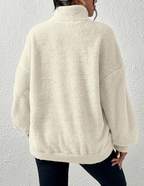 Women's High-Collar Half-Zip Plush Fleece Jumper