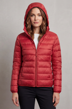 Women's Foldaway Ultralight Hooded Puffer for City Breaks