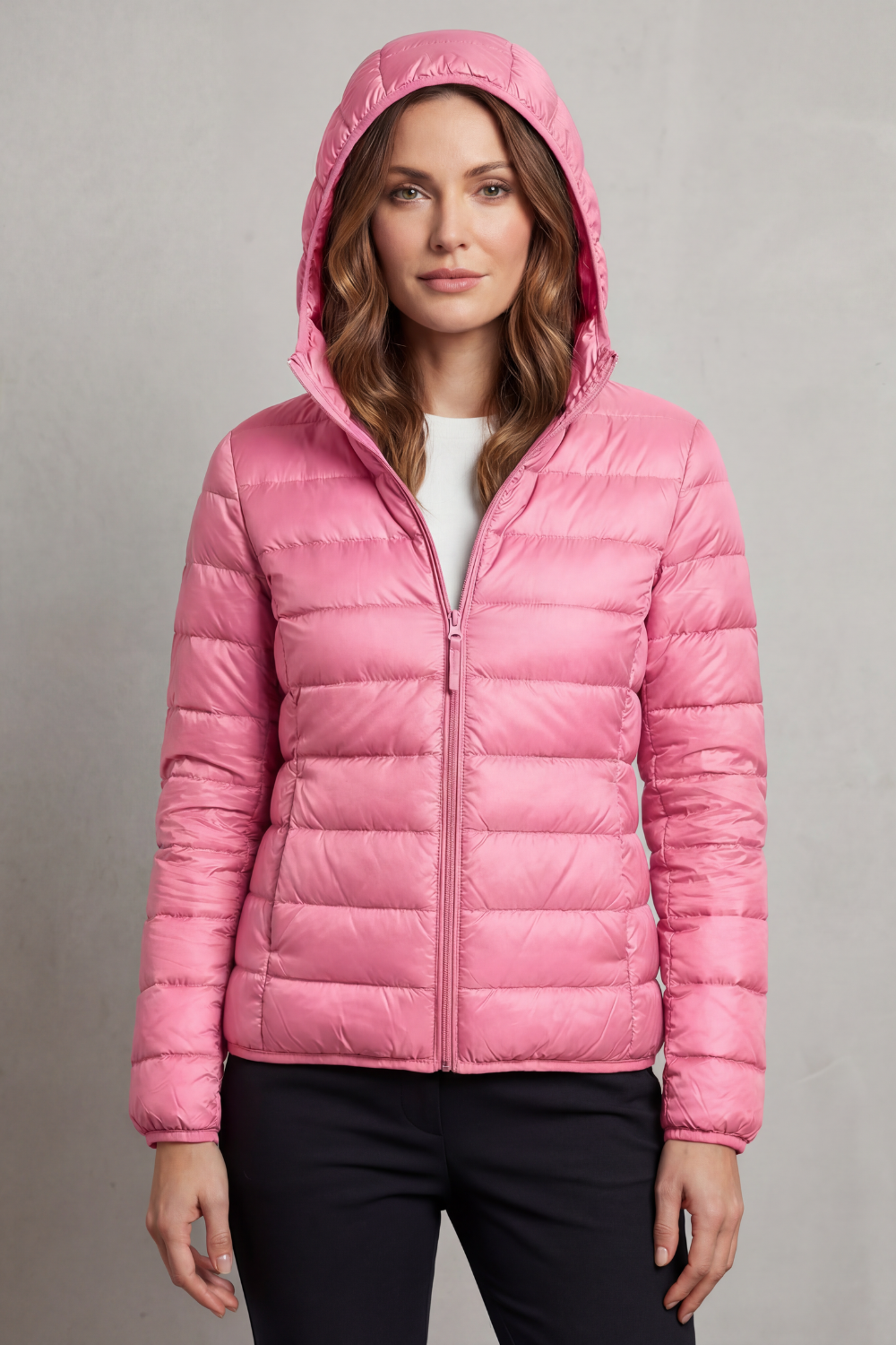 Women's Foldaway Ultralight Hooded Puffer for City Breaks