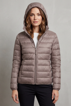 Women's Foldaway Ultralight Hooded Puffer for City Breaks
