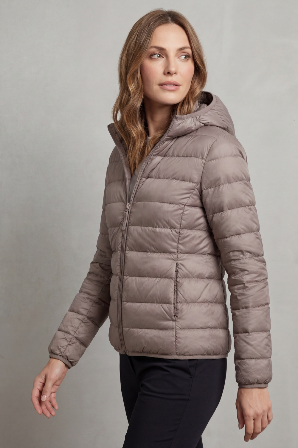 Women's Foldaway Ultralight Hooded Puffer for City Breaks