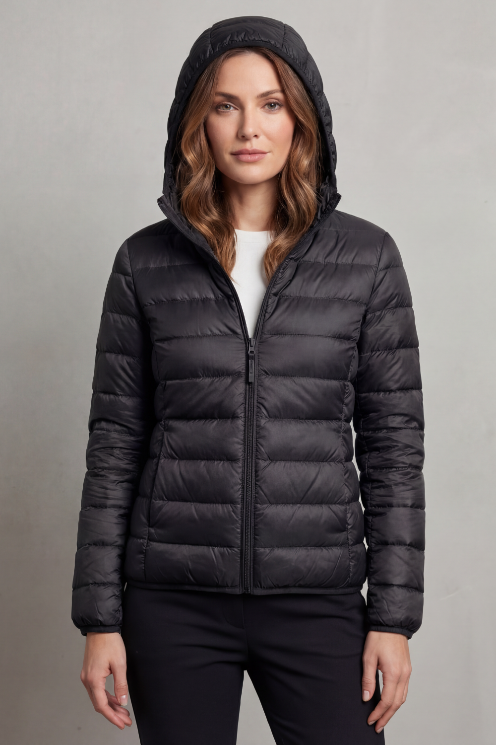 Women's Foldaway Ultralight Hooded Puffer for City Breaks