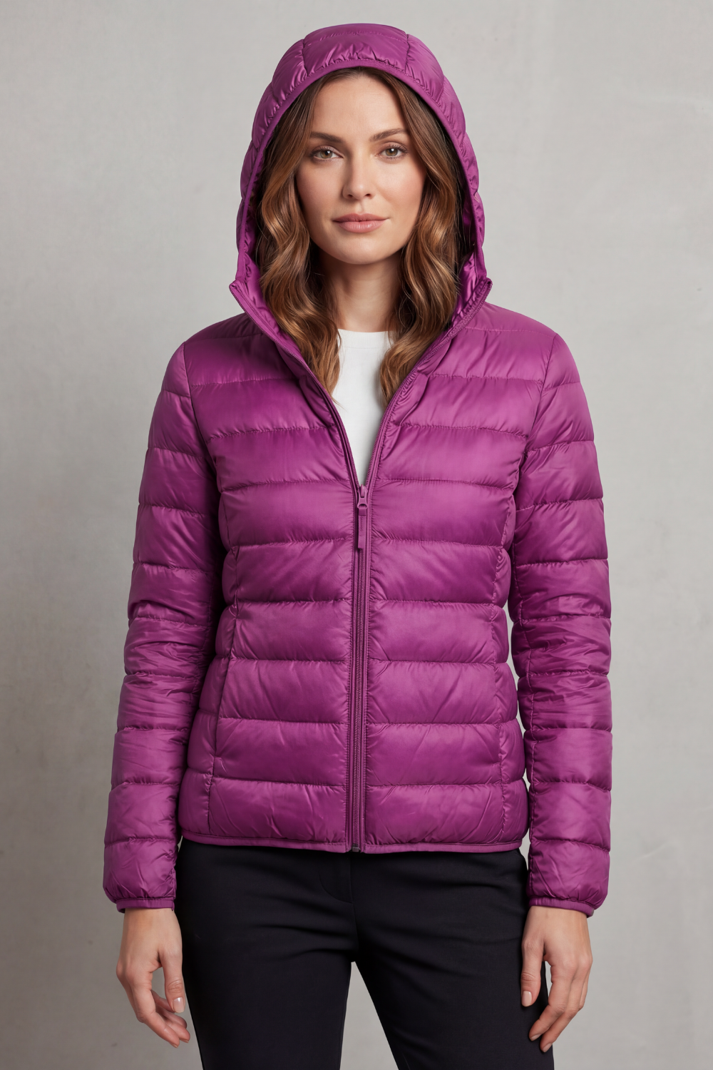 Women's Foldaway Ultralight Hooded Puffer for City Breaks