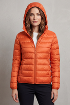 Women's Foldaway Ultralight Hooded Puffer for City Breaks