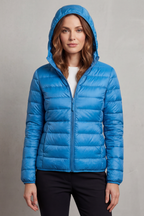 Women's Foldaway Ultralight Hooded Puffer for City Breaks