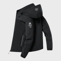 Men's Light Insulated Jacket with Hood and Weather-Resistant Shell - Black