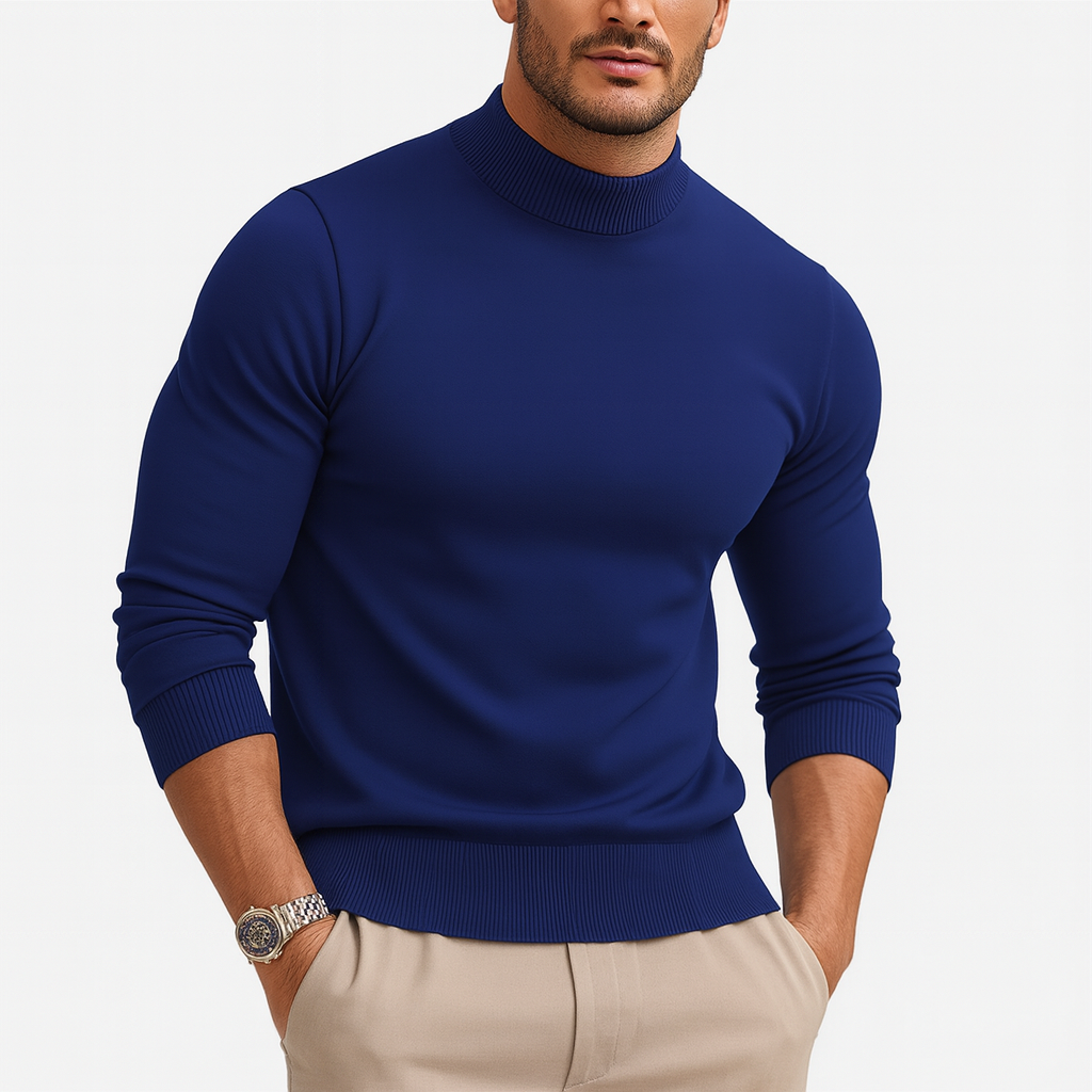Men's Close-Fit Soft Knit Roll Neck for Smart Evenings