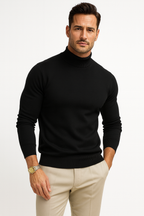 Men's Close-Fit Soft Knit Roll Neck for Smart Evenings