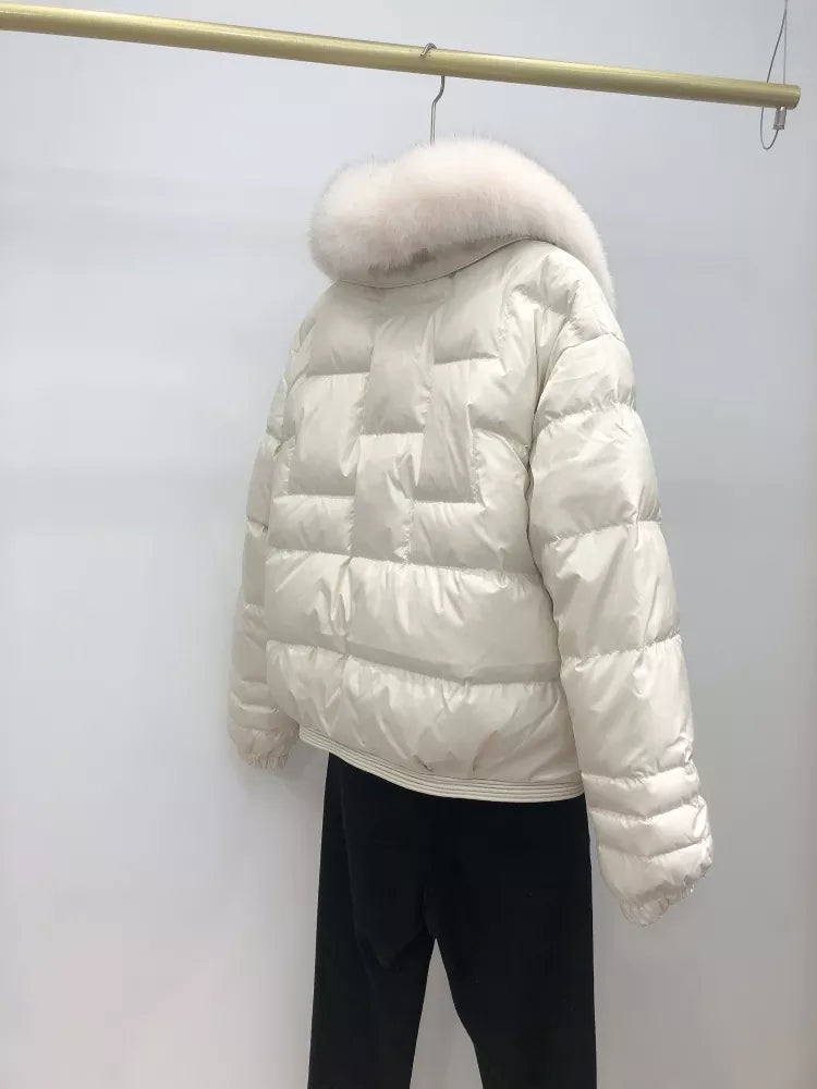 Women's Statement-Collar Quilted Jacket with Toggle Fastenings