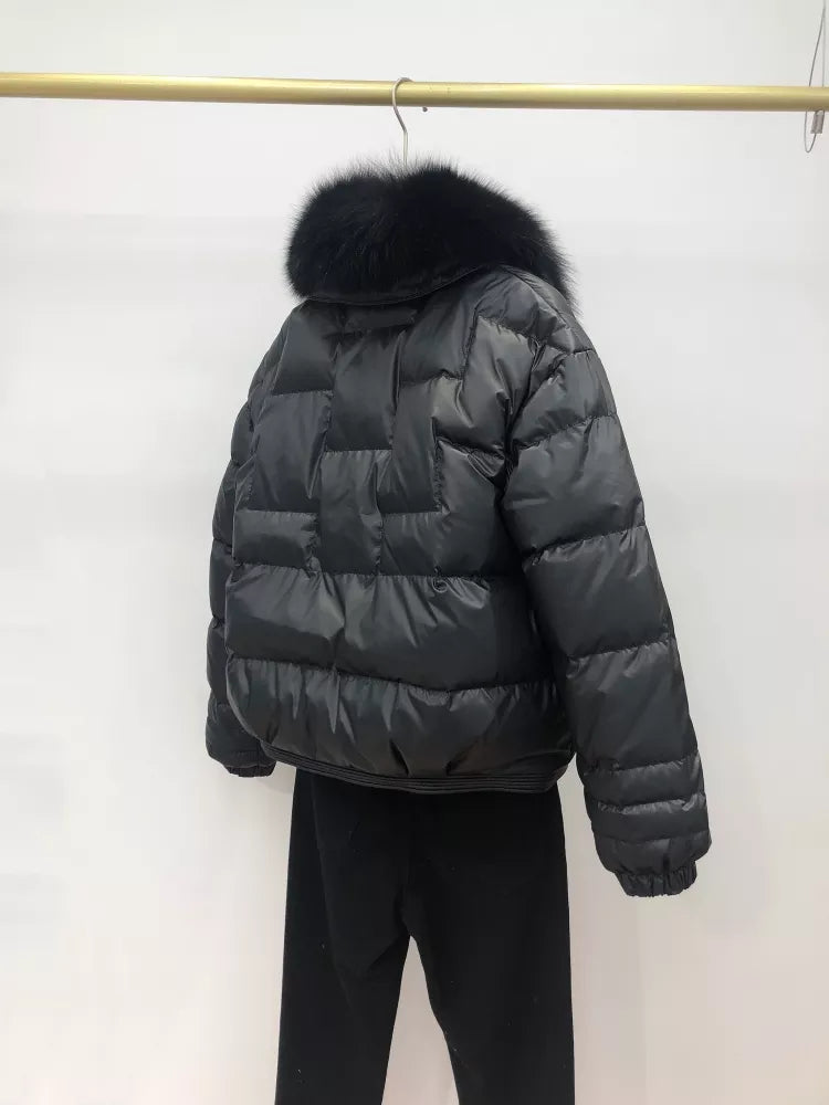 Women's Statement-Collar Quilted Jacket with Toggle Fastenings