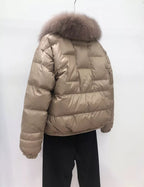Women's Statement-Collar Quilted Jacket with Toggle Fastenings