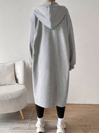 Women's Relaxed Knit Hoodie Cardigan with Full-Length Zip
