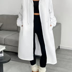 Women's Relaxed Knit Hoodie Cardigan with Full-Length Zip