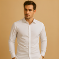 Men's Slim Fitted Smart Shirt for Suits and Jeans - White