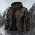 Men's Minimal Slim-Cut Jacket for Autumn and Spring Layering - Dark Brown