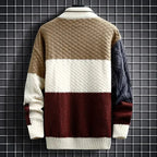 Men's Casual Patch Roll Neck Pullover in Soft Light Knit