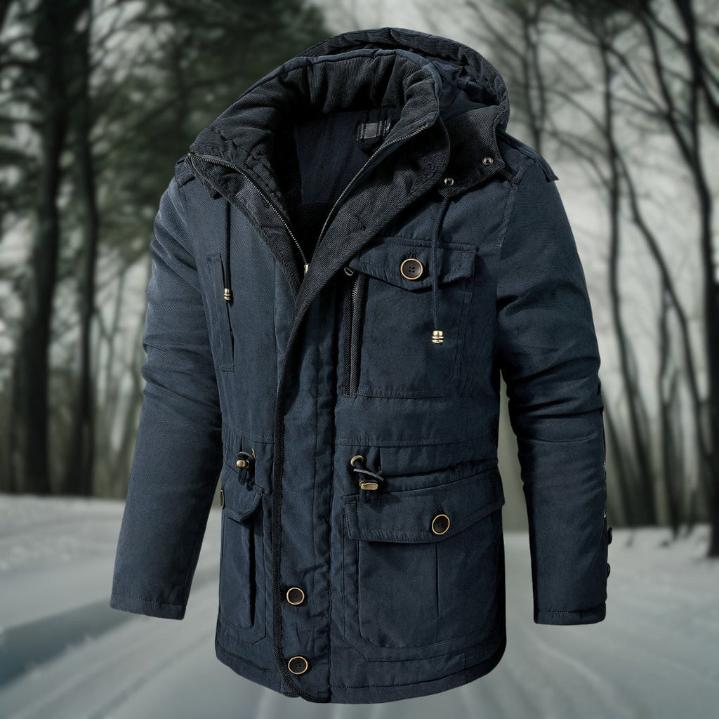 Men's Thickly Insulated Relaxed Parka with Waist Adjusters