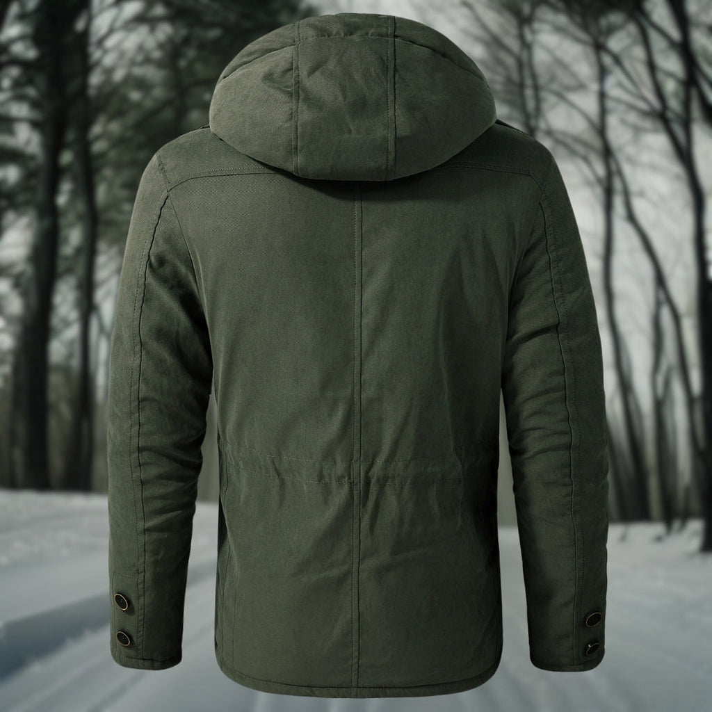 Men's Thickly Insulated Relaxed Parka with Waist Adjusters
