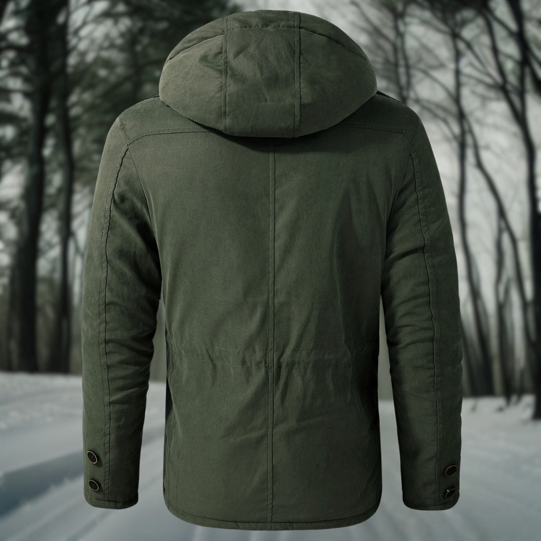 Men's Thickly Insulated Relaxed Parka with Waist Adjusters