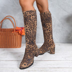 Women's Uncluttered Suede Leather Boots in a Classic Riding Shape