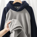 Men's Sporty Raglan-Sleeve Overhead Rain Jacket with Hood - Grey
