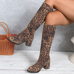 Women's Uncluttered Suede Leather Boots in a Classic Riding Shape