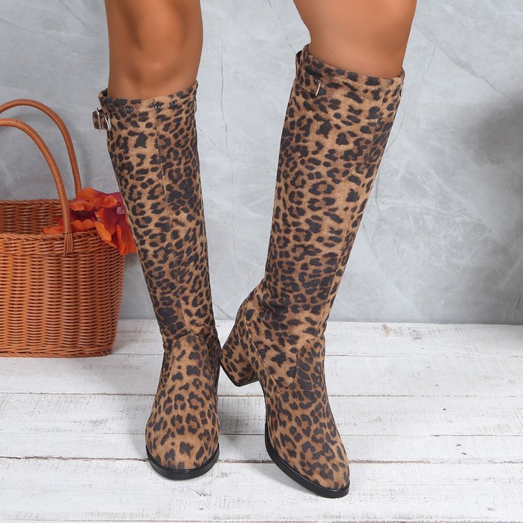 Women's Uncluttered Suede Leather Boots in a Classic Riding Shape