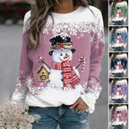 Women's Midweight Knit Christmas Jumper with Snowman Motif