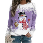 Women's Midweight Knit Christmas Jumper with Snowman Motif