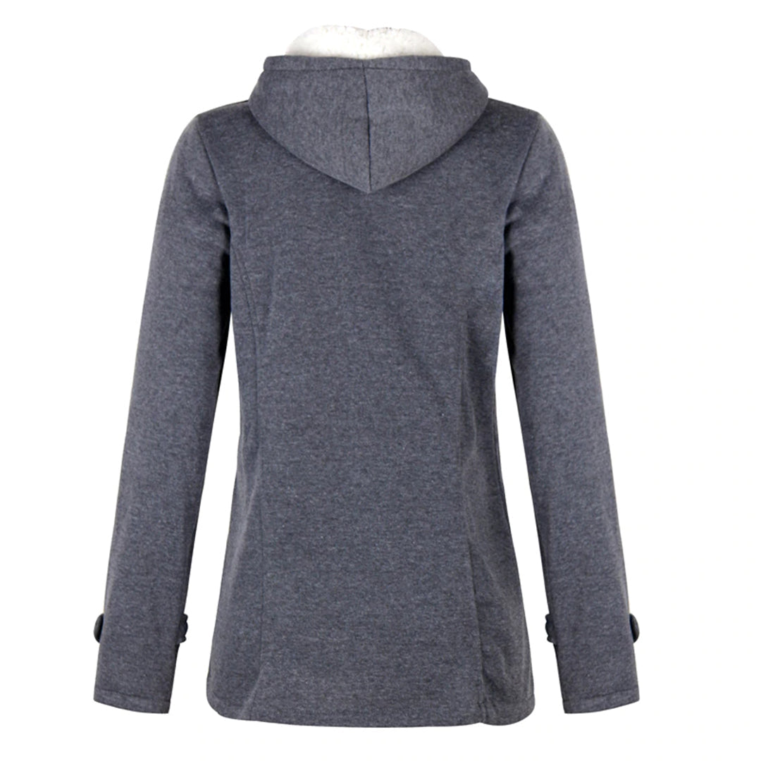 Women's Lined-Hood Toggle Jacket with Oversized Front Pockets