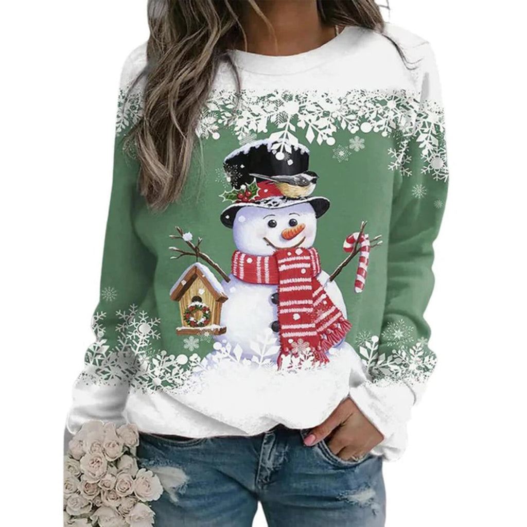 Women's Midweight Knit Christmas Jumper with Snowman Motif