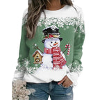 Women's Midweight Knit Christmas Jumper with Snowman Motif
