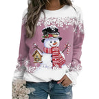 Women's Midweight Knit Christmas Jumper with Snowman Motif