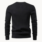 Men's Slim Henley Rib-Knit Jumper for Dinners Out