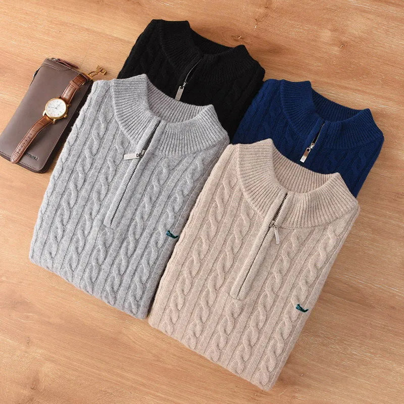 Men's Superfine 19.5 Micron Merino Wool Half-Zip Jumper