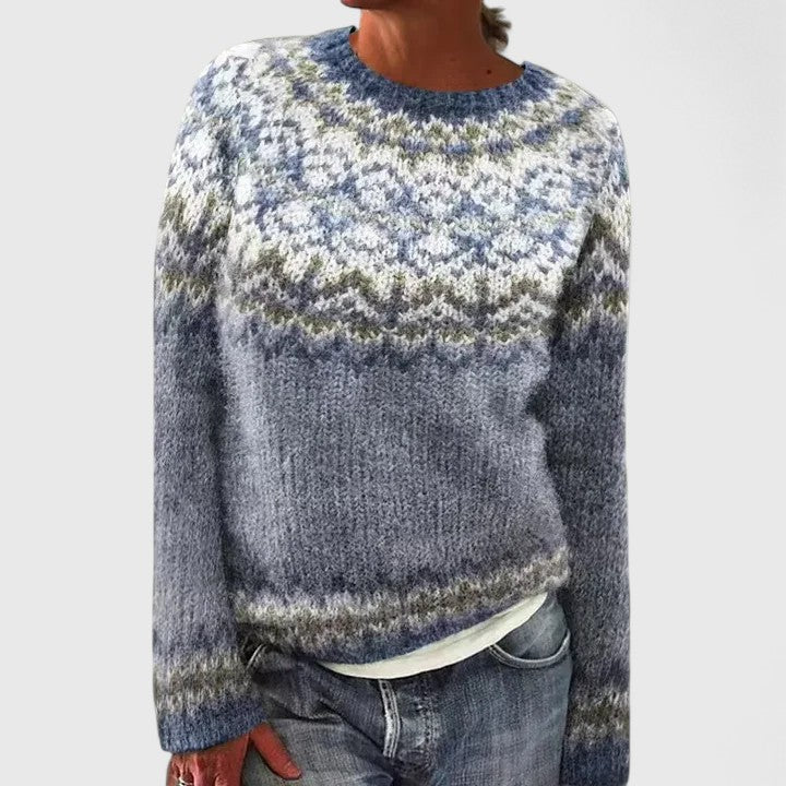 Women's Polished Everyday Knit Jumper with Flattering Cut - Dark Blue