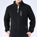 Men's Winter Polar Fleece Jacket with Raised Neck and Zip Pockets