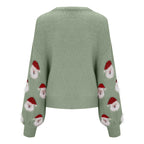 Women's Relaxed Christmas Print Knit Jumper for the Holidays