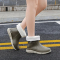 Women's Waterproof Rubber Wellies in Lined and Unlined Styles - Dark Green Lined