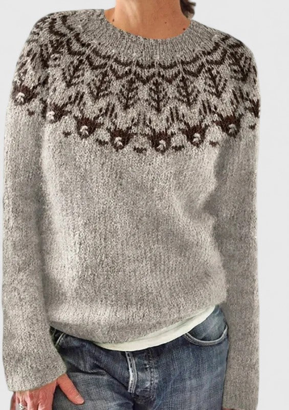 Women's Polished Everyday Knit Jumper with Flattering Cut - Grey
