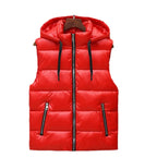 Men's High-Shine Quilted Hooded Gilet for Layering