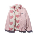 Women's Relaxed Hip-Length Zip Jacket with Plush Fleece Lining - Light Pink
