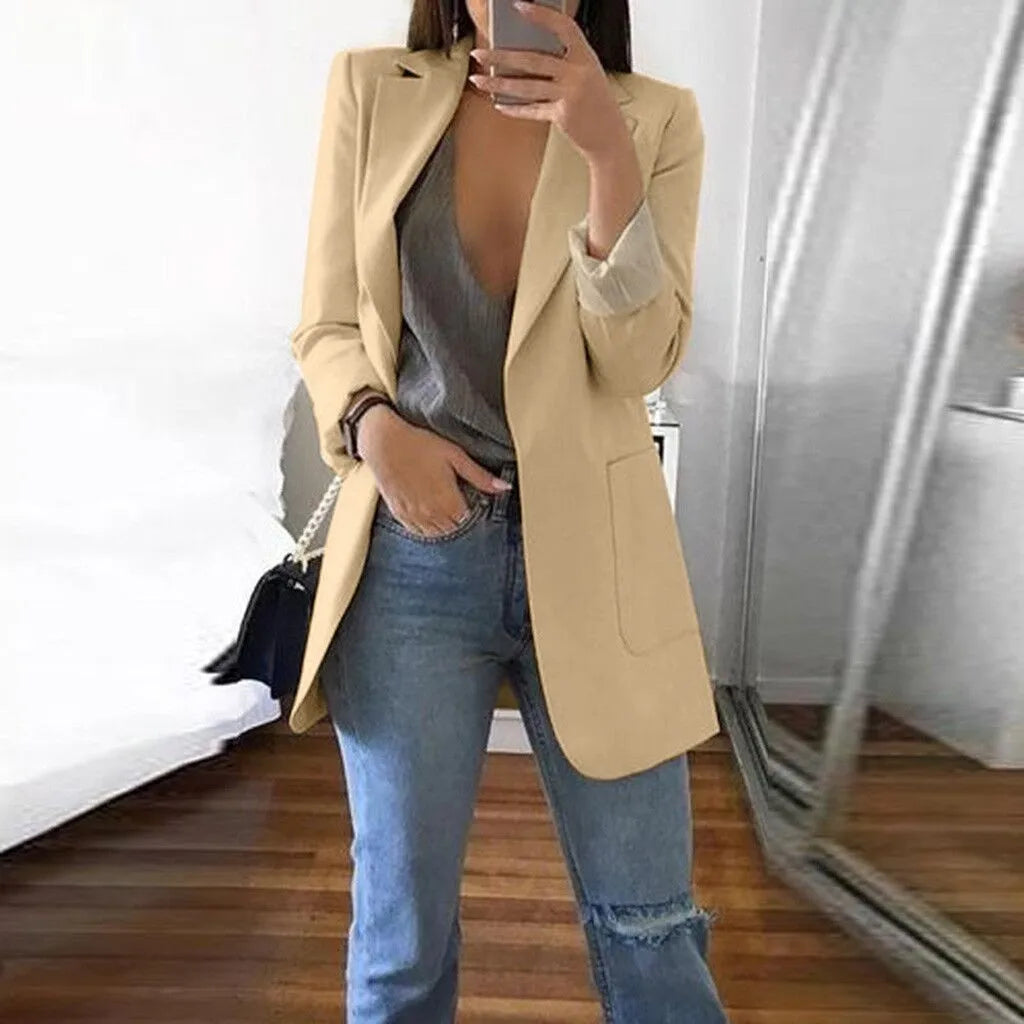 Women's Lightweight Slim Longline Blazer for Desk to Dinner