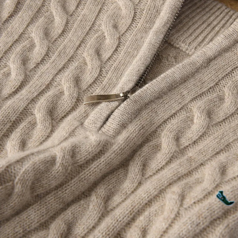 Men's Superfine 19.5 Micron Merino Wool Half-Zip Jumper