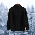 Women's Drop-Shoulder High-Neck Jumper with Dipped Back Hem - Black