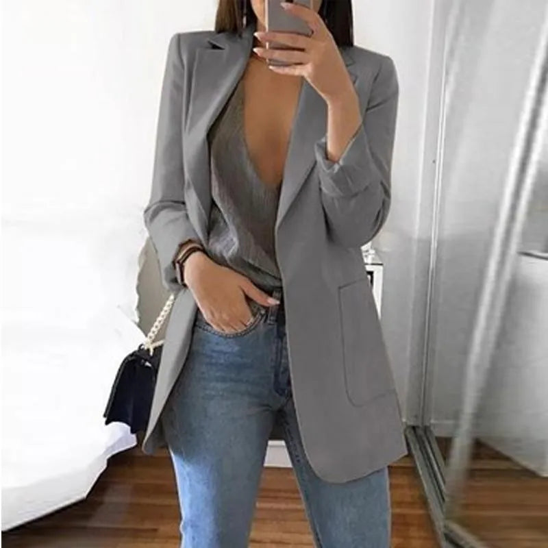 Women's Lightweight Slim Longline Blazer for Desk to Dinner