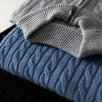 Men's Superfine 19.5 Micron Merino Wool Half-Zip Jumper