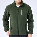 Men's Winter Polar Fleece Jacket with Raised Neck and Zip Pockets